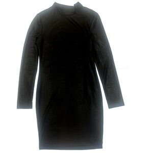 SHEIN Elegant Black Long Sleeve Kids Dress